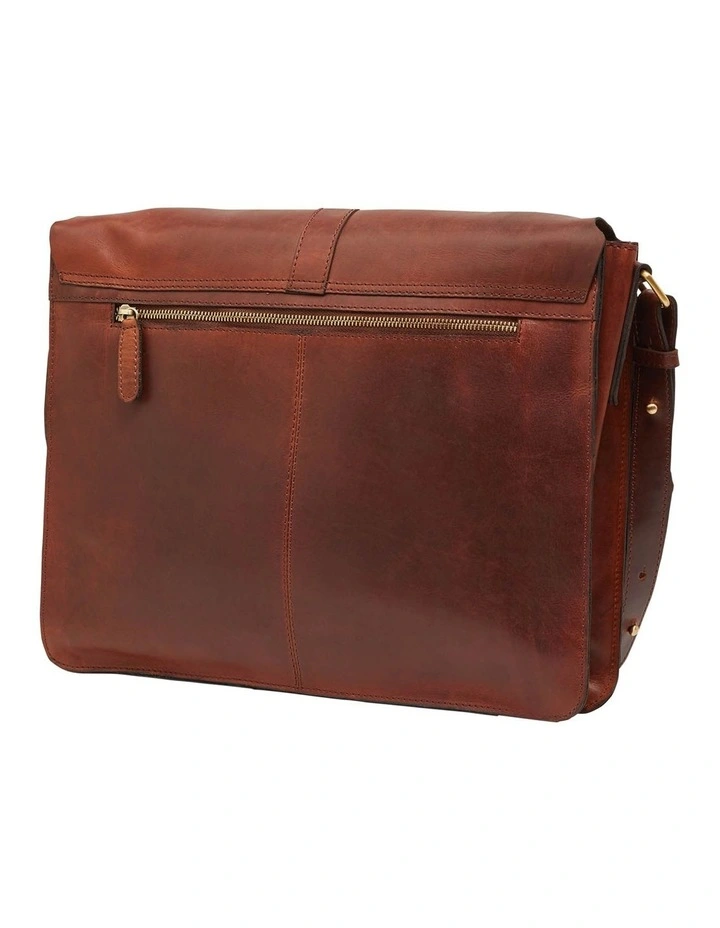 Josh Leather Messenger Bag in Choc Oil Pull Up image 2