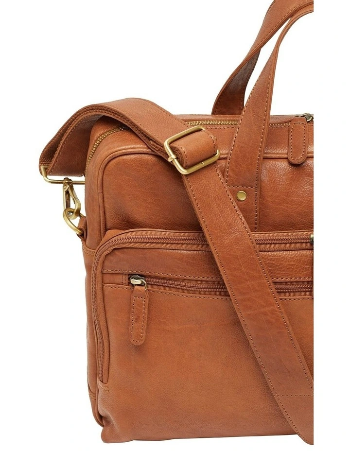 Lee Leather Briefcase in Cognac image 3