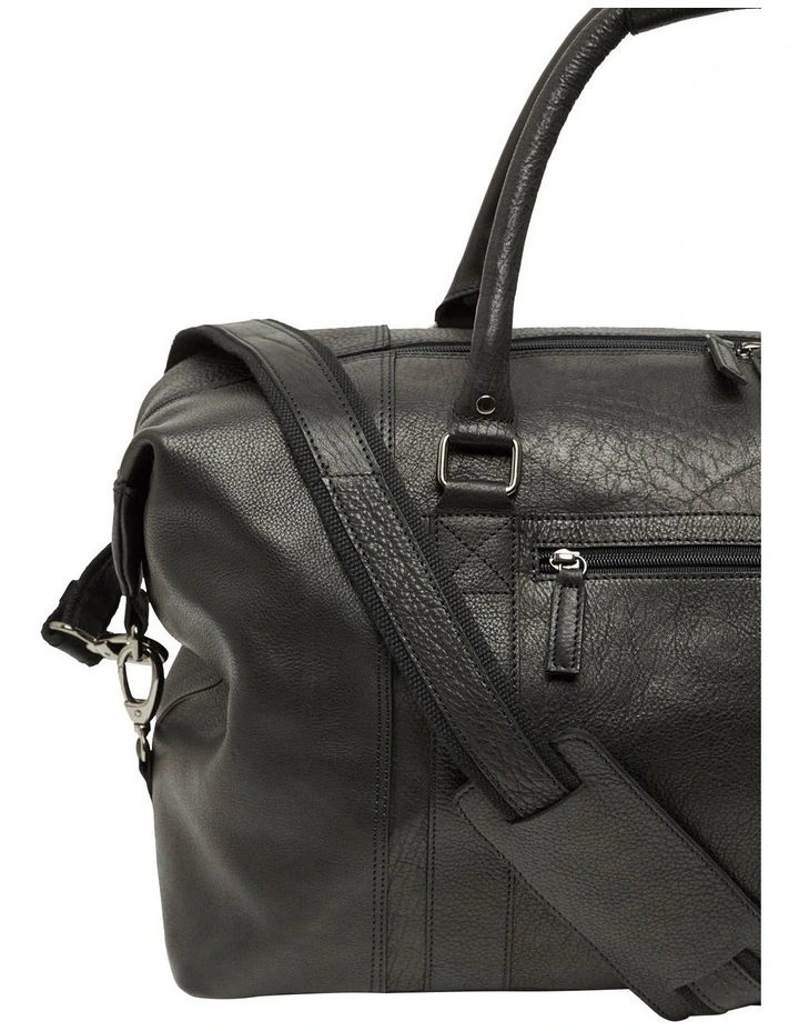 New Foster Leather Overnight Bag in Black image 3