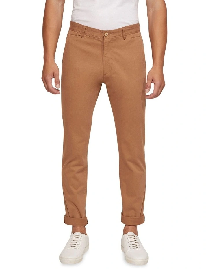 Danny Casual Organic Cotton Chinos in Brown image 1