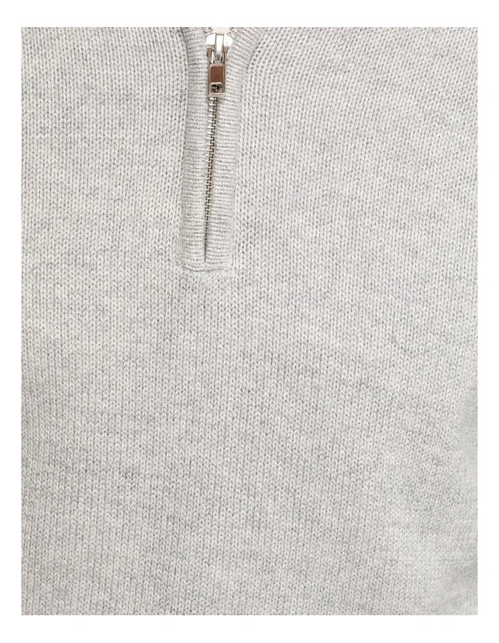 Robert Zip Neck Knit Pullover in Grey image 6
