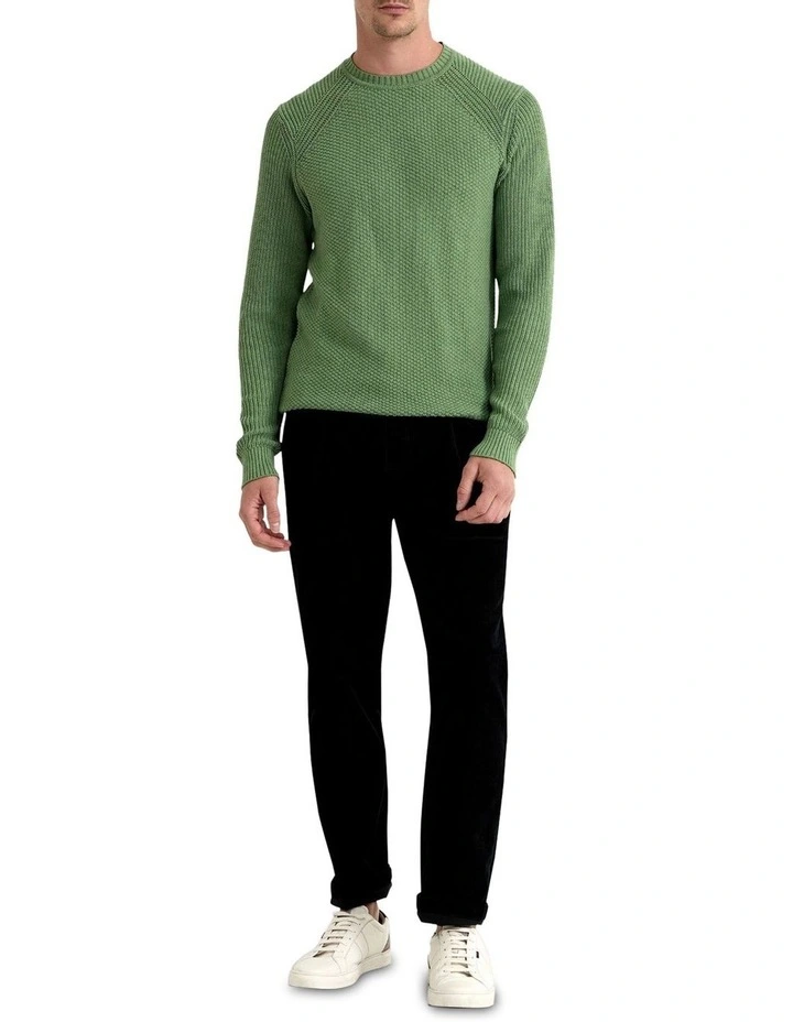 Bruno Cotton Crew Neck Pullover in Green image 1