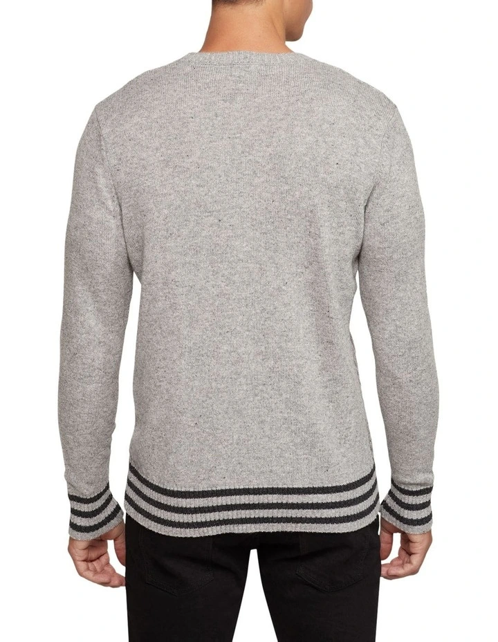 Matteo Cable Knit Pullover in Grey image 3