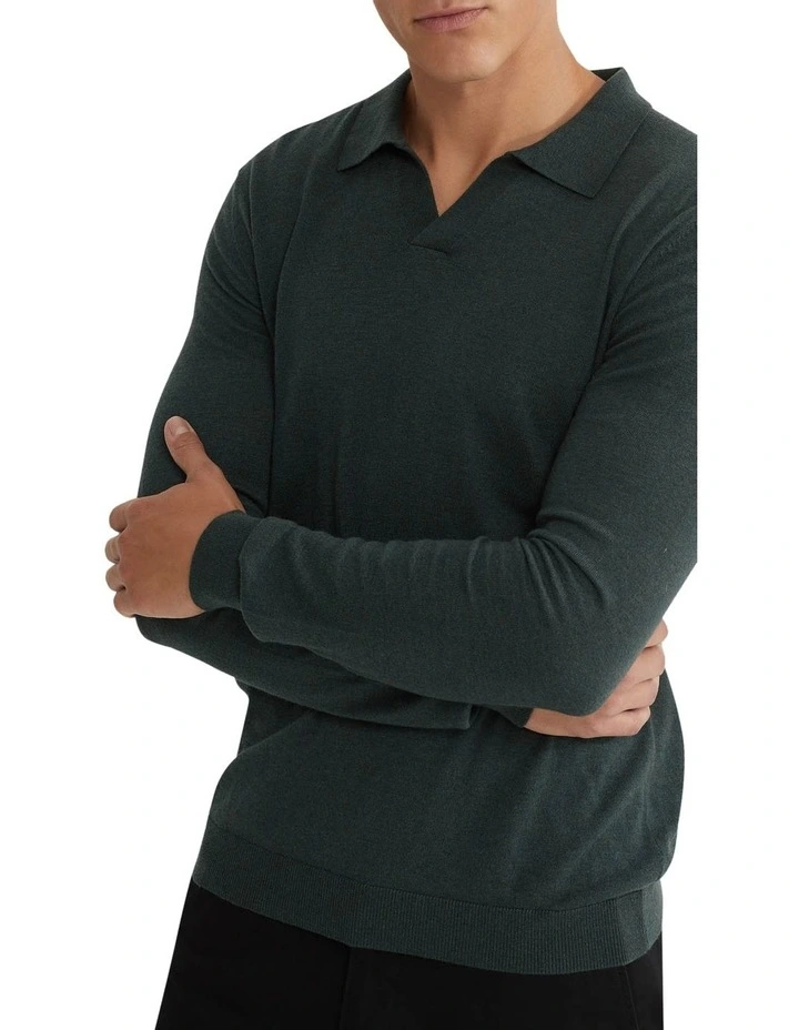 Blair V-Neck Polo Sweater in Green image 4