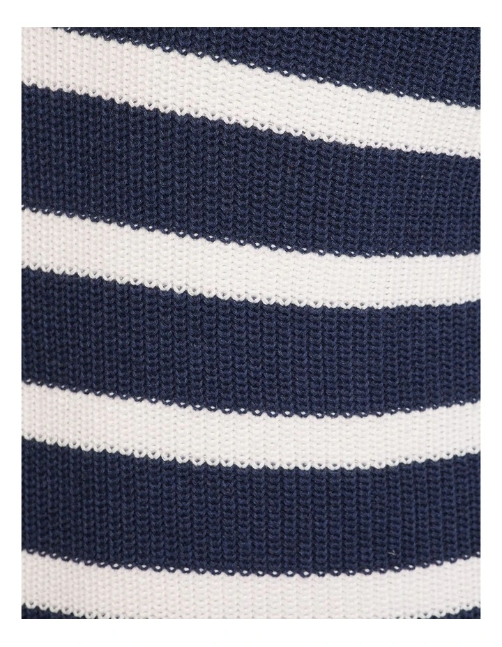 Jack Knitted Stripe Zip Up Sweater in Navy image 6