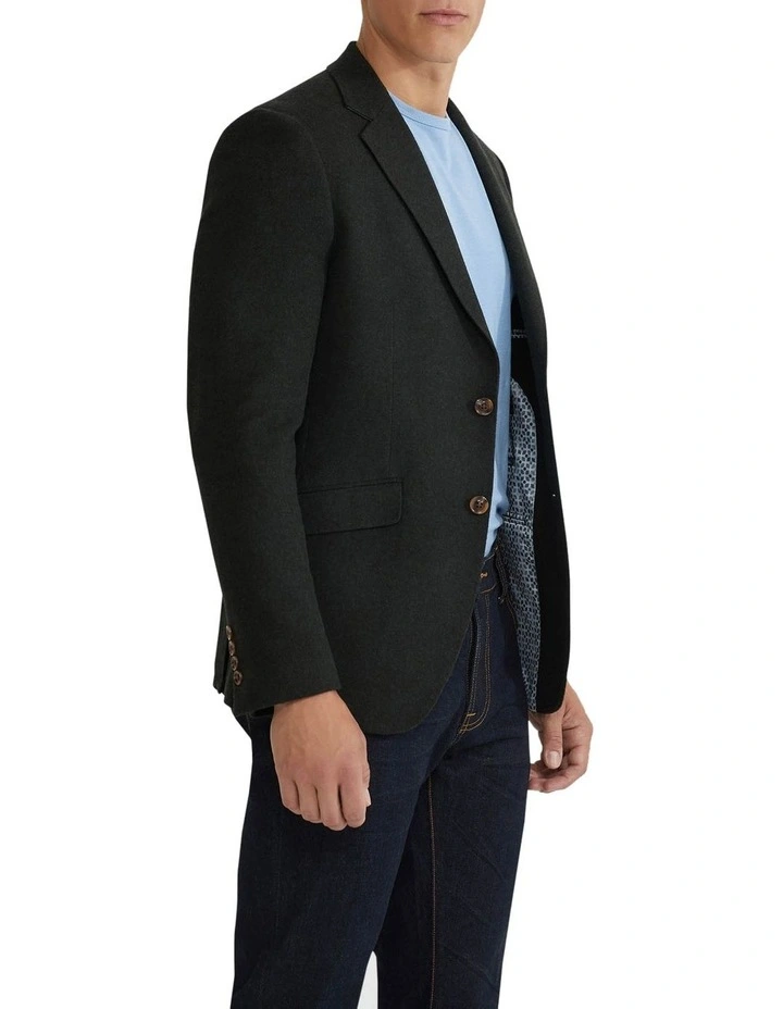 Blake Wool Rich Blazer in Green image 2