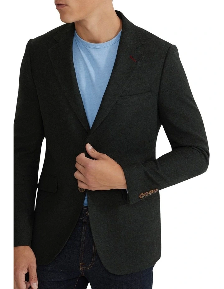 Blake Wool Rich Blazer in Green image 4