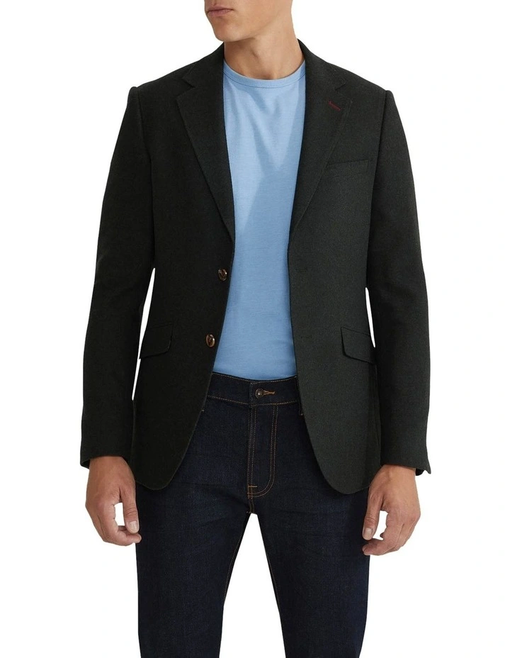 Blake Wool Rich Blazer in Green image 5