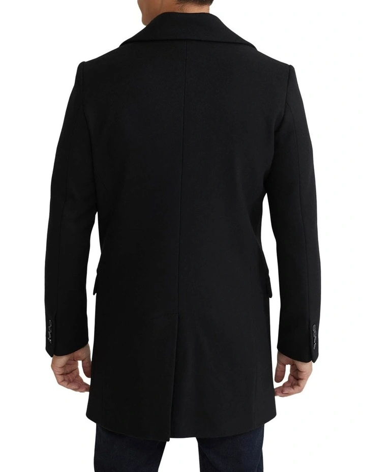 Mason Wool Rich Overcoat in Black image 3