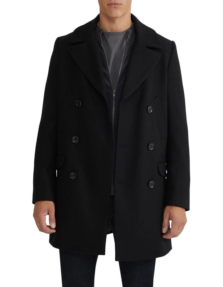 Mason Wool Rich Overcoat in Black image 5