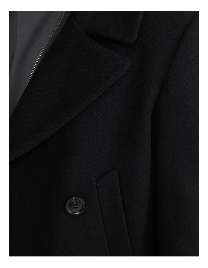 Mason Wool Rich Overcoat in Black image 6