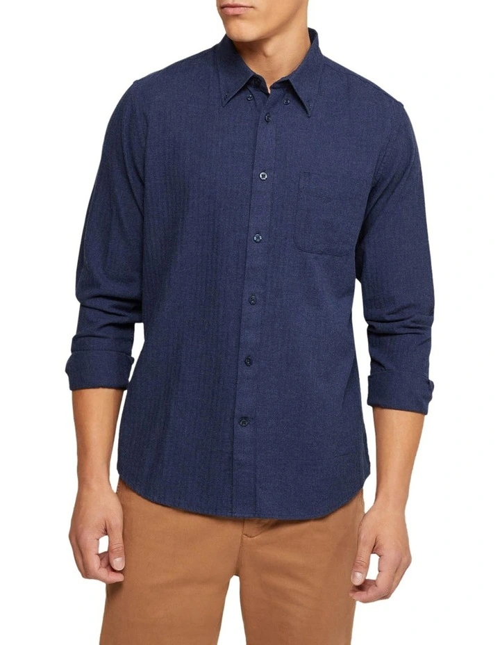 Portland Cotton Flannel Shirt in Blue image 1