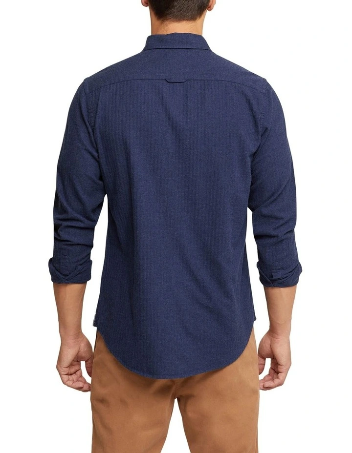 Portland Cotton Flannel Shirt in Blue image 3