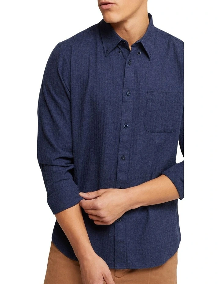 Portland Cotton Flannel Shirt in Blue image 4