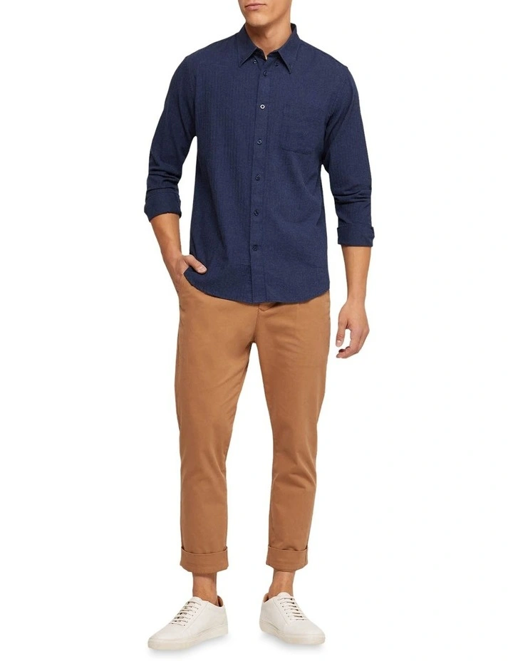 Portland Cotton Flannel Shirt in Blue image 5