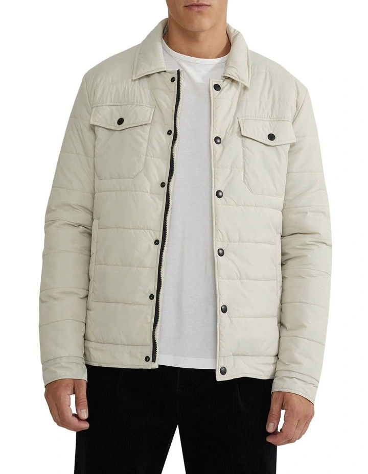 Oscar Eco Filling Puffa Jacket in Ecru image 1