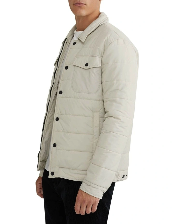 Oscar Eco Filling Puffa Jacket in Ecru image 2