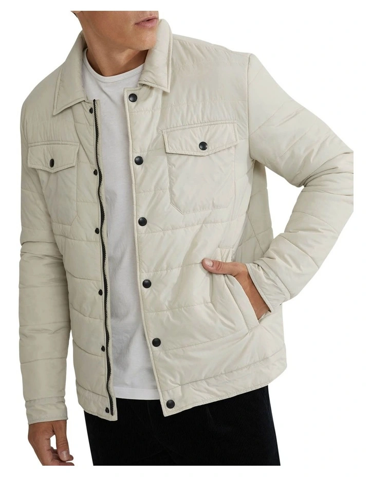 Oscar Eco Filling Puffa Jacket in Ecru image 4