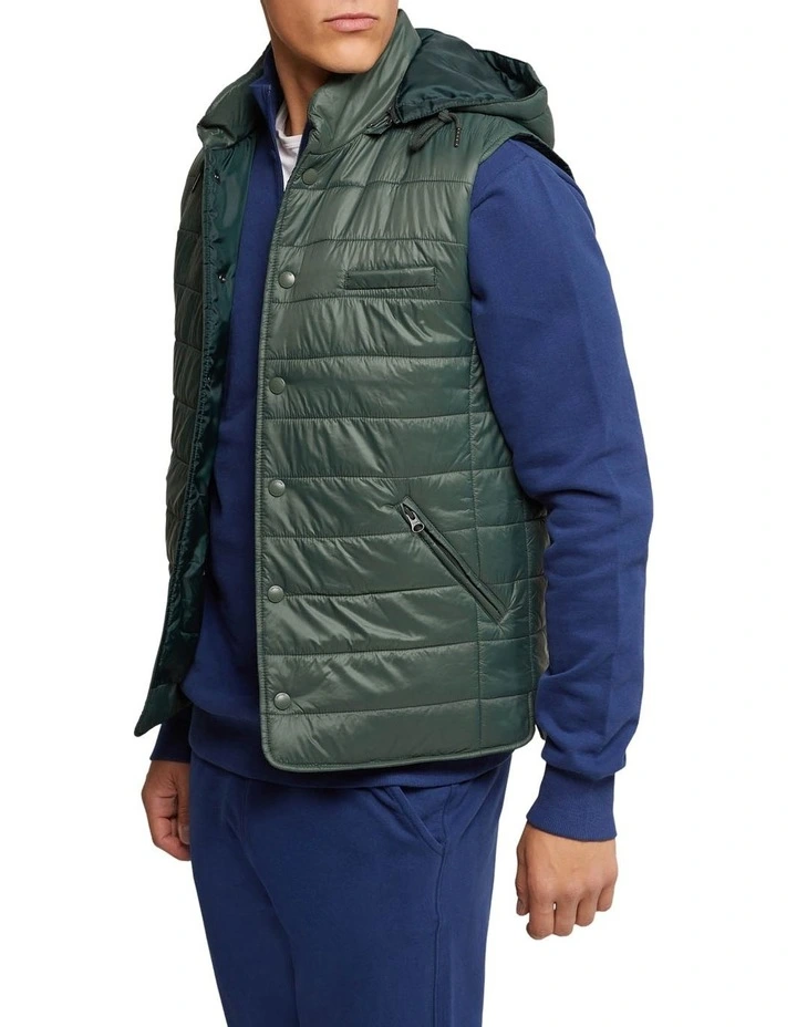 Bruno Eco Filling Puffa Vest in Green image 2
