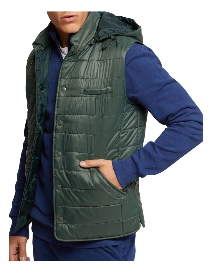 Bruno Eco Filling Puffa Vest in Green image 4
