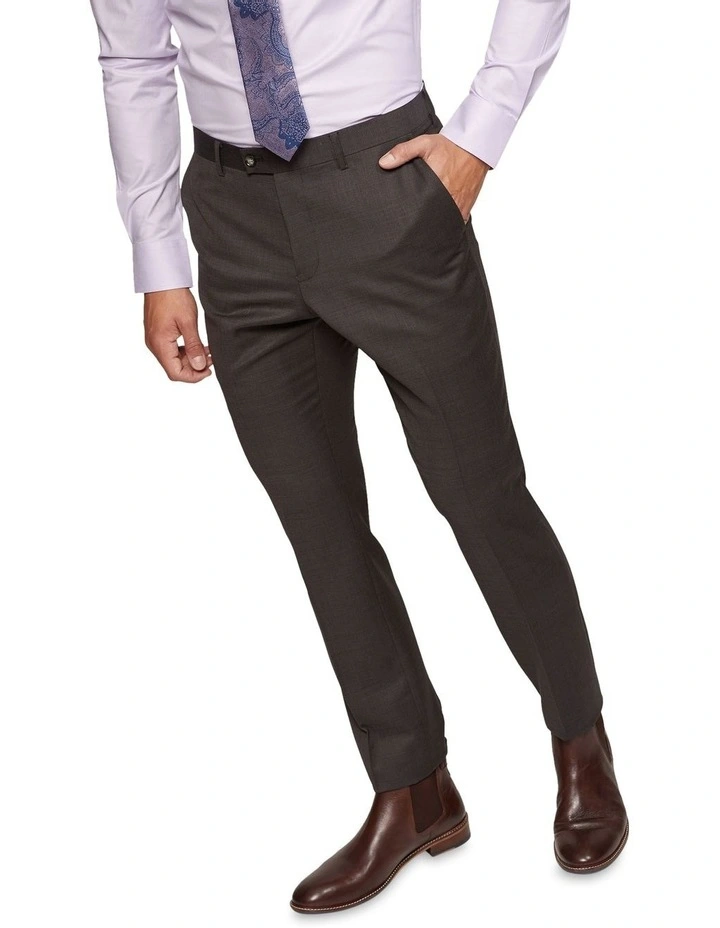 Hopkins Wool Suit Trousers in Brown image 4
