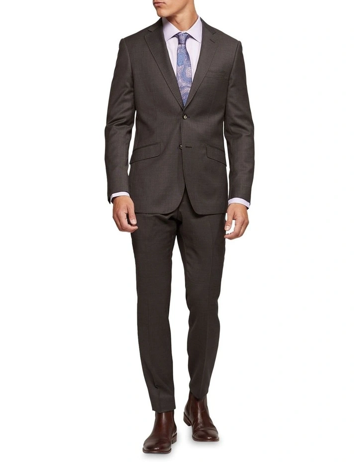 Hopkins Wool Suit Trousers in Brown image 5