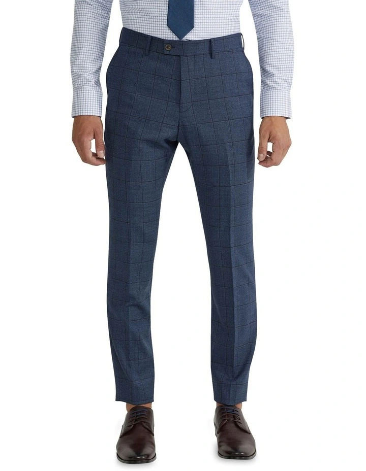 Hopkins Wool Stretch Suit Trousers in Blue image 1