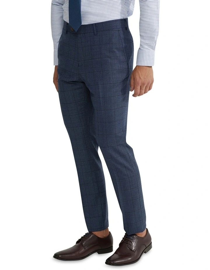 Hopkins Wool Stretch Suit Trousers in Blue image 2