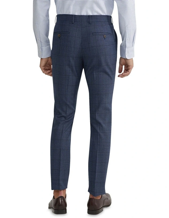 Hopkins Wool Stretch Suit Trousers in Blue image 3