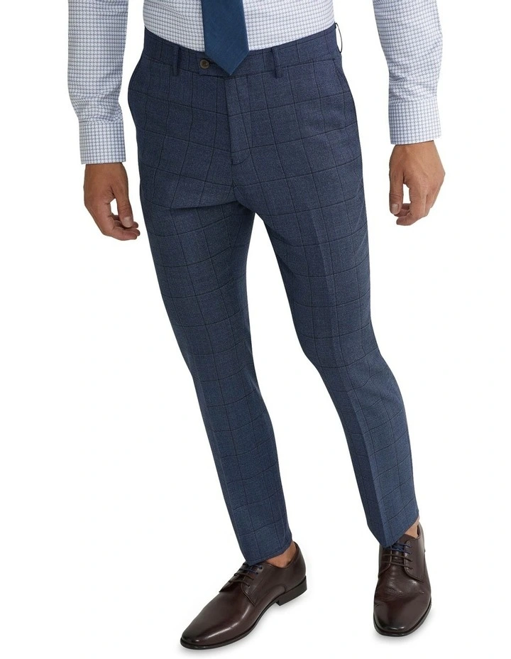 Hopkins Wool Stretch Suit Trousers in Blue image 4