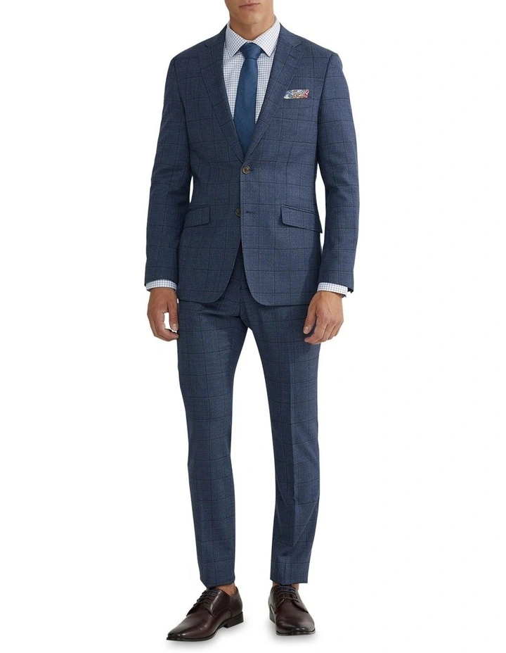 Hopkins Wool Stretch Suit Trousers in Blue image 5