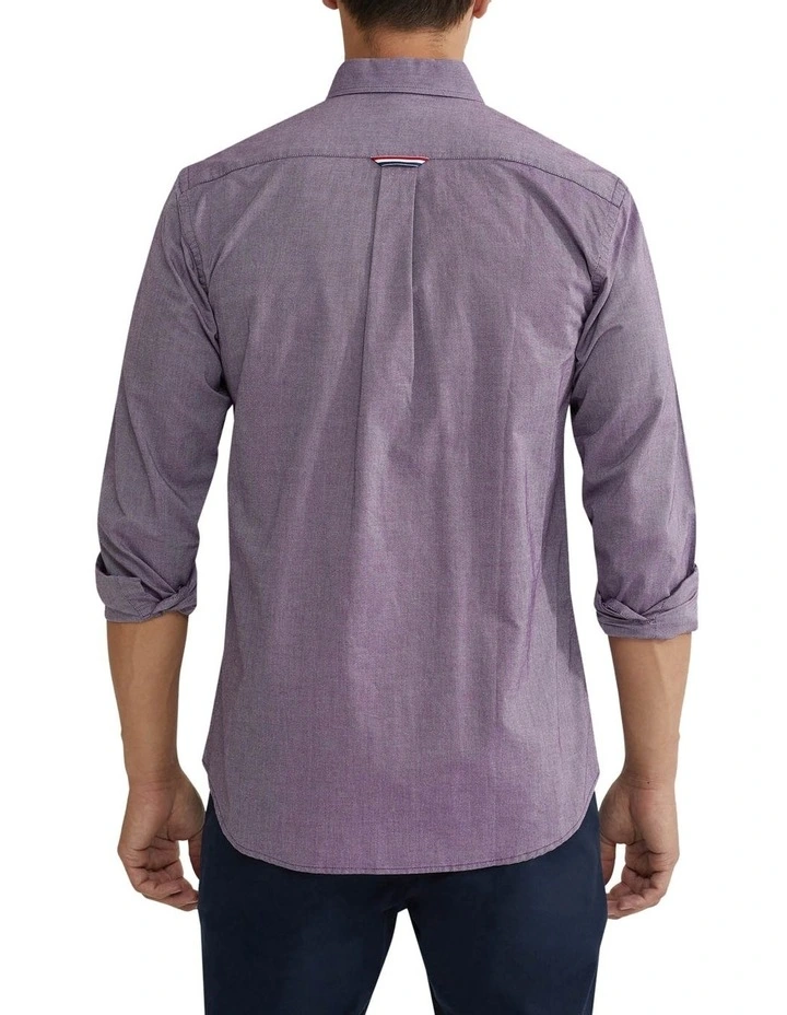 Uxbridge Cotton Shirt in Plum image 3