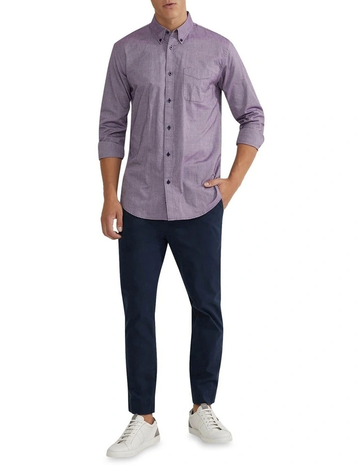 Uxbridge Cotton Shirt in Plum image 5