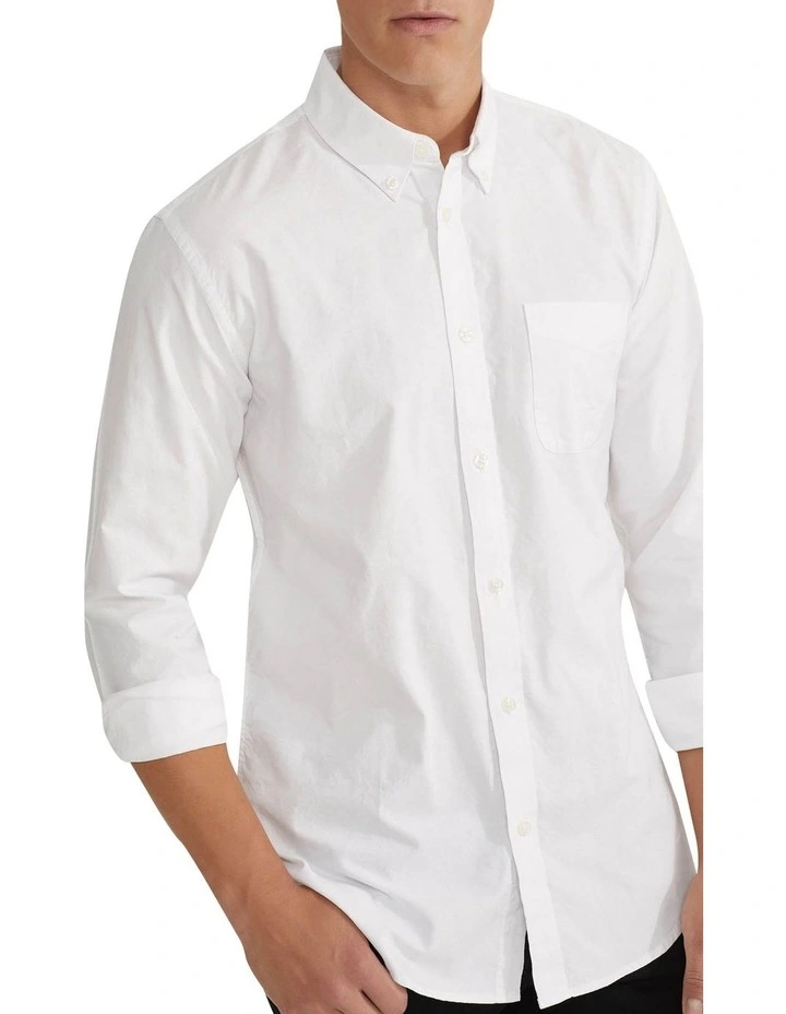 Uxbridge Cotton Shirt in White image 4