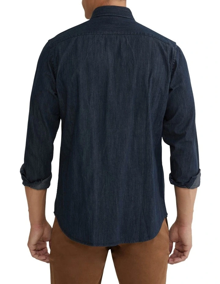 Portland Indigo Denim Shirt in Navy image 3