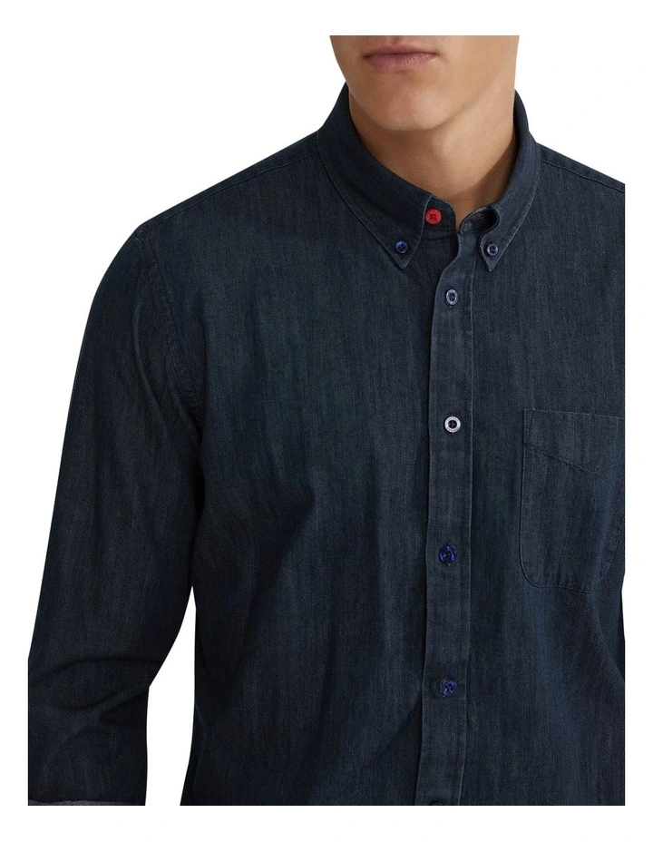 Portland Indigo Denim Shirt in Navy image 4