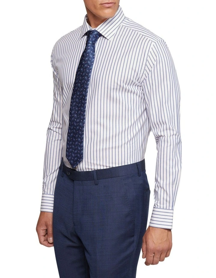 Islington Regular Fit Striped Shirt in Blue image 2