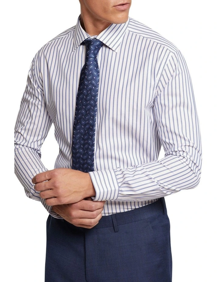 Islington Regular Fit Striped Shirt in Blue image 4