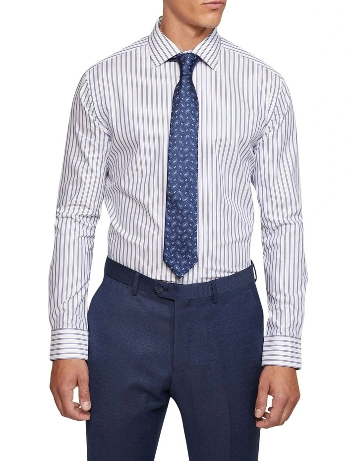 Islington Regular Fit Striped Shirt in Blue image 5