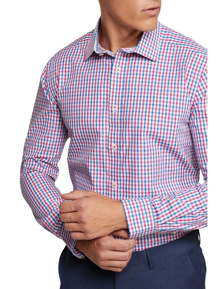 Beckton Check Shirt in Blue/Pink image 4