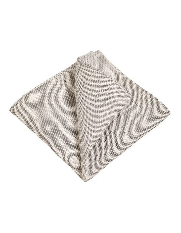 Woven Cotton Pocket Square in Grey image 2