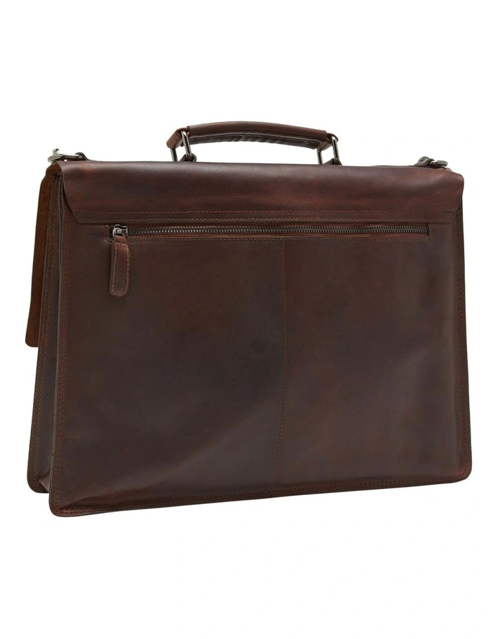 Hendrix Leather Briefcase in Dark Tan image 2