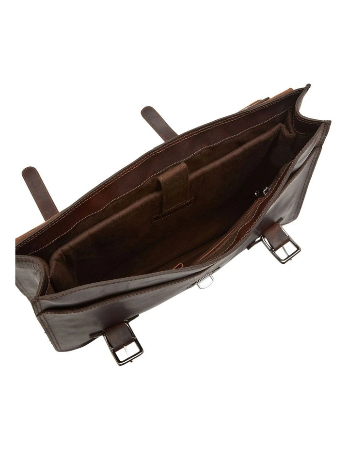 Hendrix Leather Briefcase in Dark Tan image 4