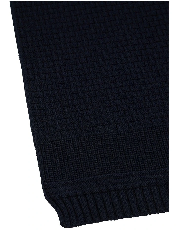 Ruben Knit Scarf in Navy Blue image 2