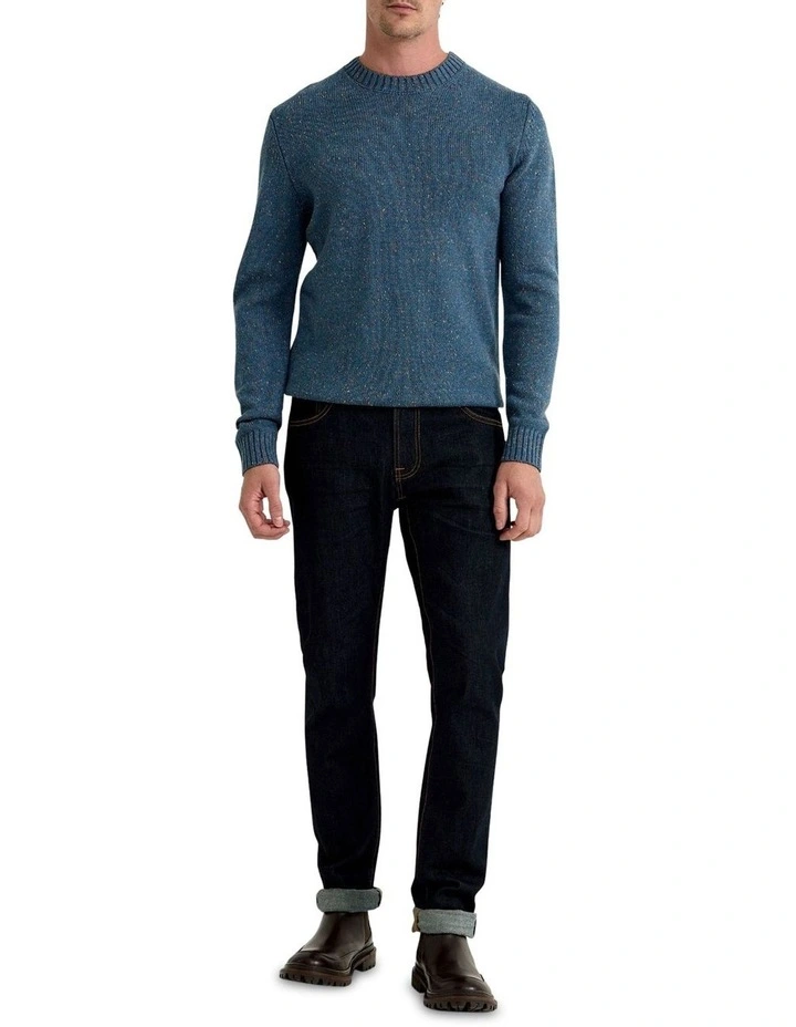 Bently Donegal Crew Neck Knit Top in Blue image 1