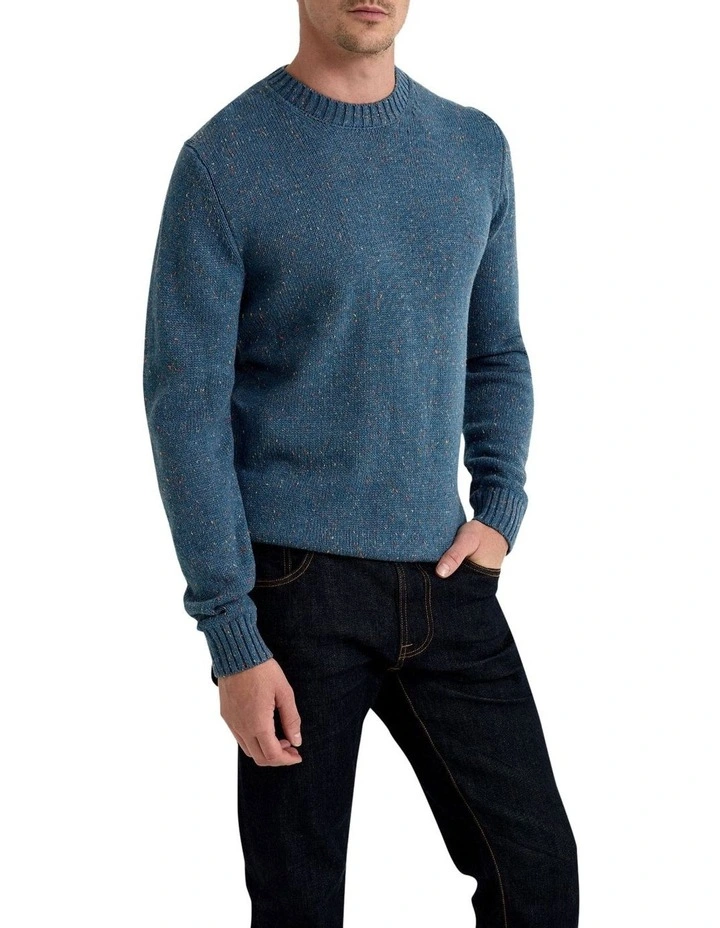 Bently Donegal Crew Neck Knit Top in Blue image 2