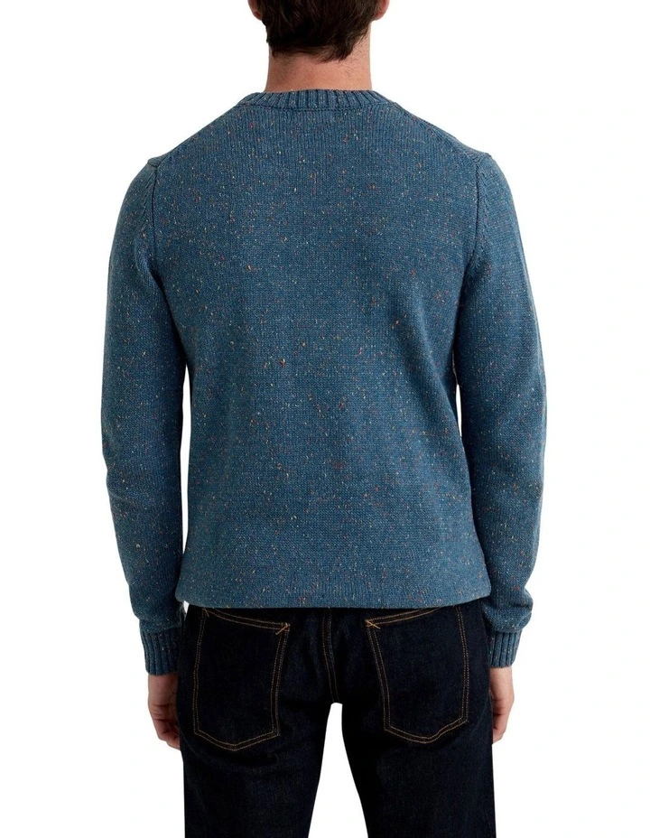 Bently Donegal Crew Neck Knit Top in Blue image 3