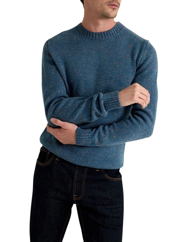 Bently Donegal Crew Neck Knit Top in Blue image 4