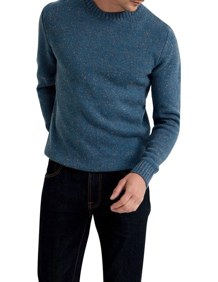 Bently Donegal Crew Neck Knit Top in Blue image 5