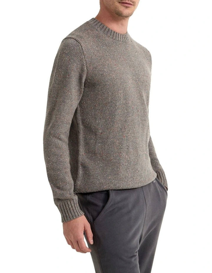Bently Donegal Crew Neck Knit Top in Grey image 2